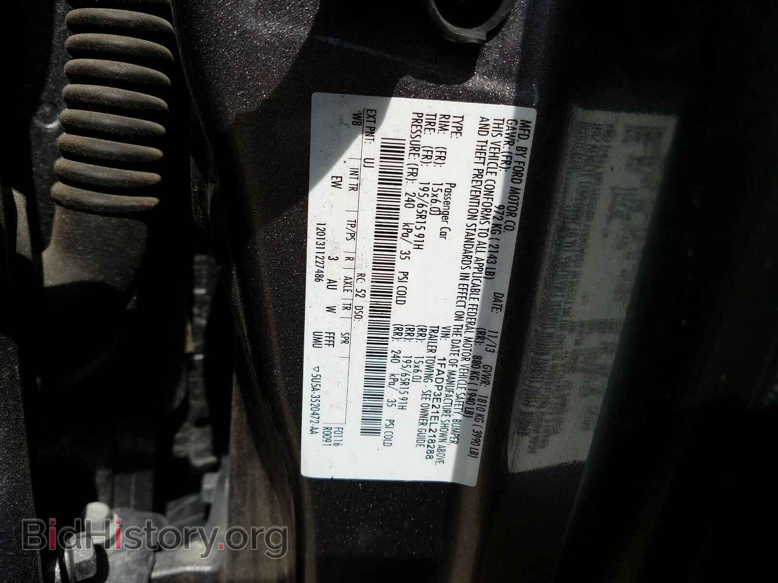 2014 FORD FOCUS - VIN: 1FADP3E21EL218288 - Фото 10