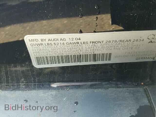 2005 AUDI A6 - VIN: WAUDG74F85N084581 - Фото 9