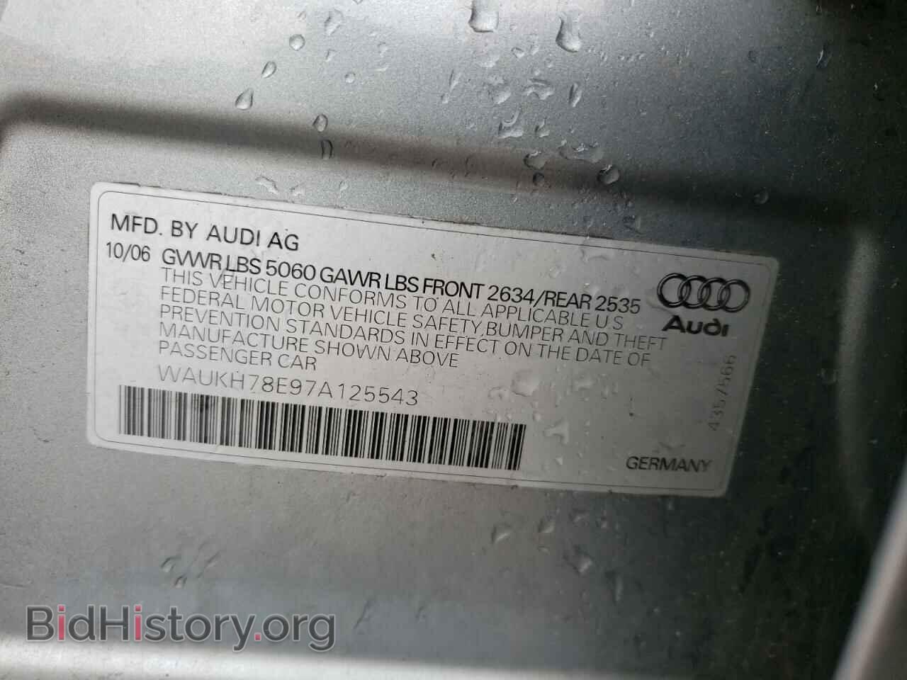 2007 AUDI A4 - VIN: WAUKH78E97A125543 - Фото 10
