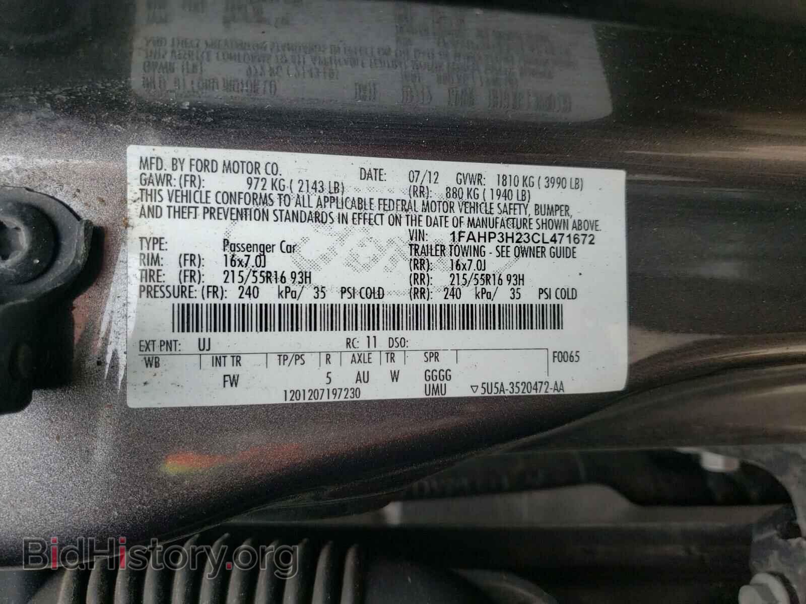 2012 FORD FOCUS - VIN: 1FAHP3H23CL471672 - Photo 10