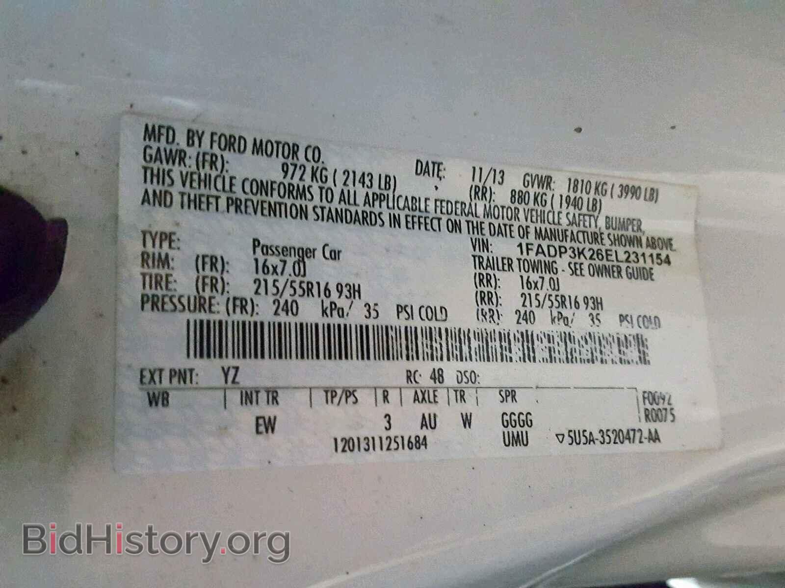 2014 FORD FOCUS SE - VIN: 1FADP3K26EL231154 - Фото 10
