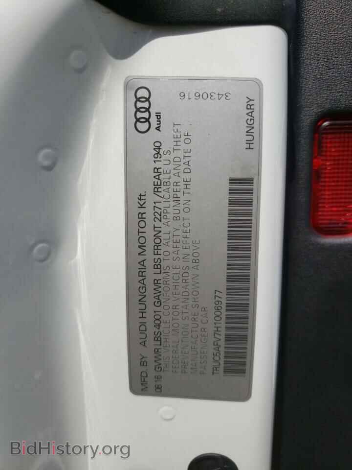 2017 AUDI TT - VIN: TRUC5AFV7H1006977 - Фото 10