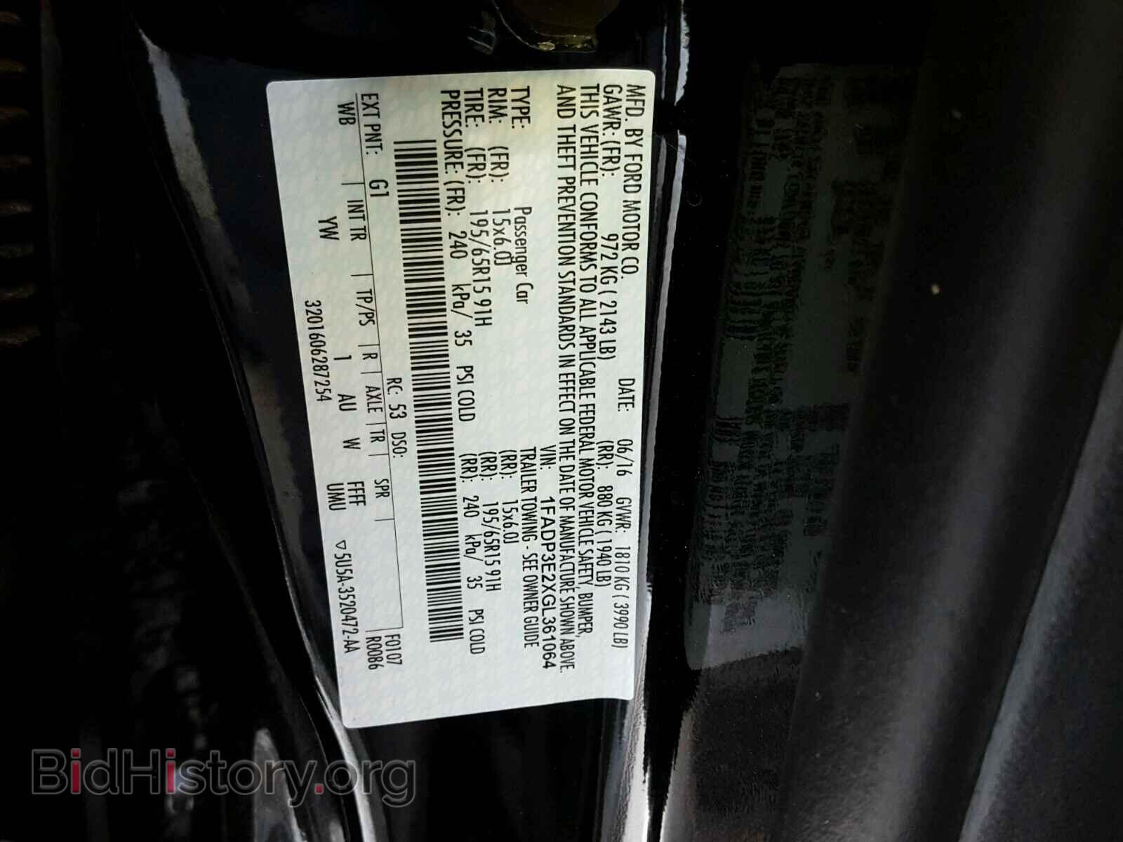 2016 FORD FOCUS - VIN: 1FADP3E2XGL361064 - Фото 10