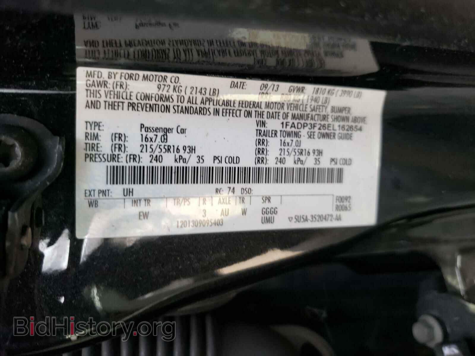 2014 FORD FOCUS - VIN: 1FADP3F26EL162654 - Фото 10