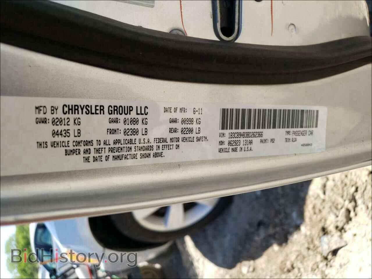 2011 DODGE CALIBER - VIN: 1B3CB9HB3BD262366 - Фото 10