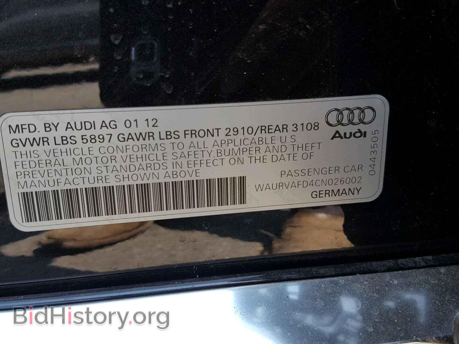 2012 AUDI A8 - VIN: WAURVAFD4CN026002 - Фото 10