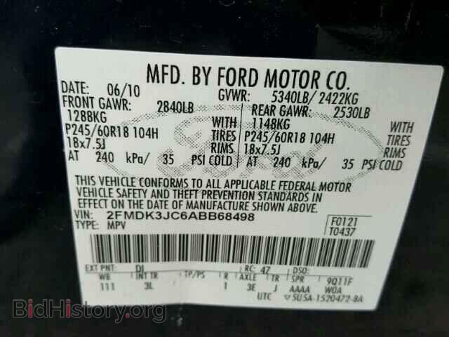 2010 FORD EDGE - VIN: 2FMDK3JC6ABB68498 - Фото 10
