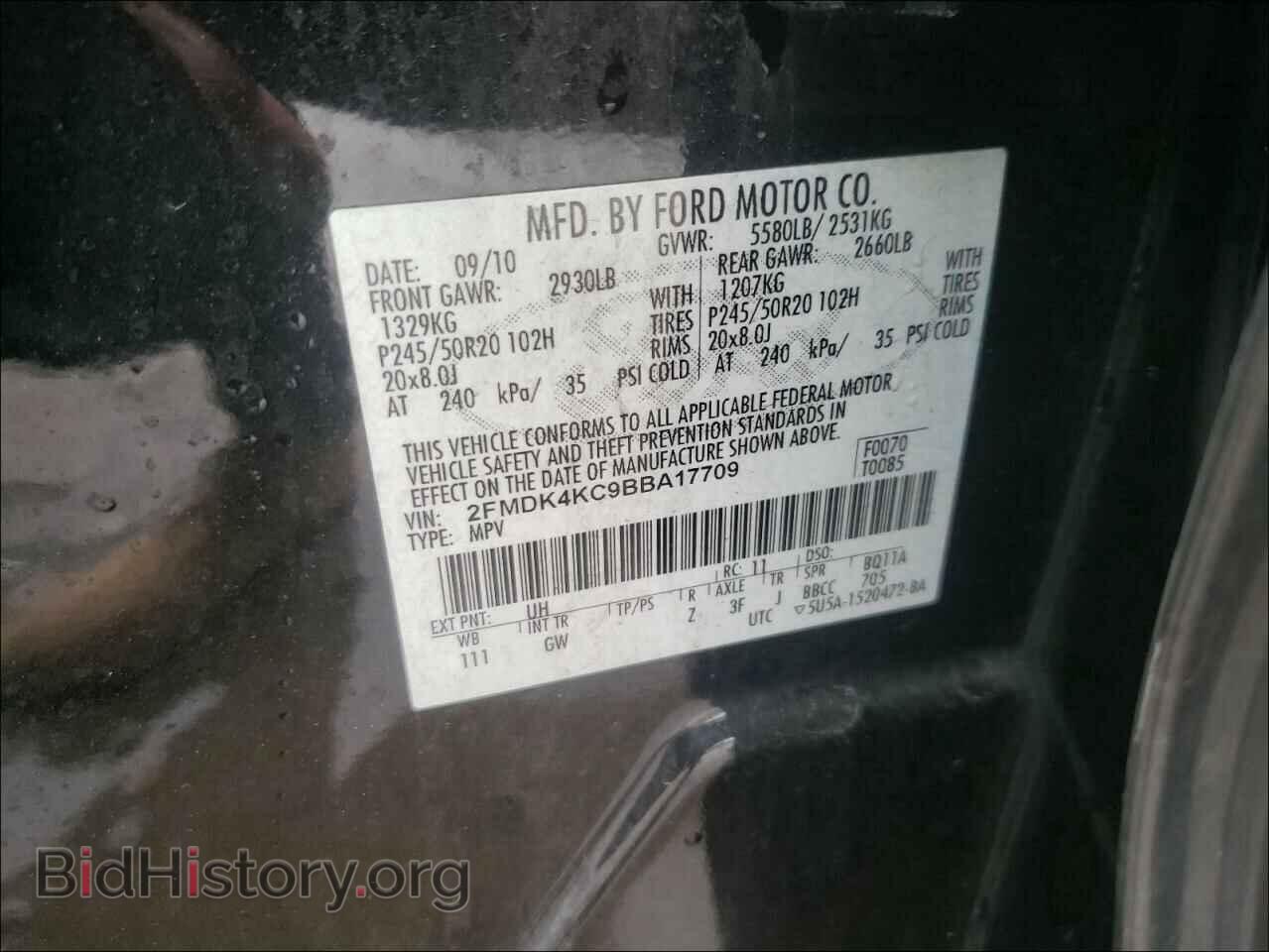 2011 FORD EDGE - VIN: 2FMDK4KC9BBA17709 - Photo 10