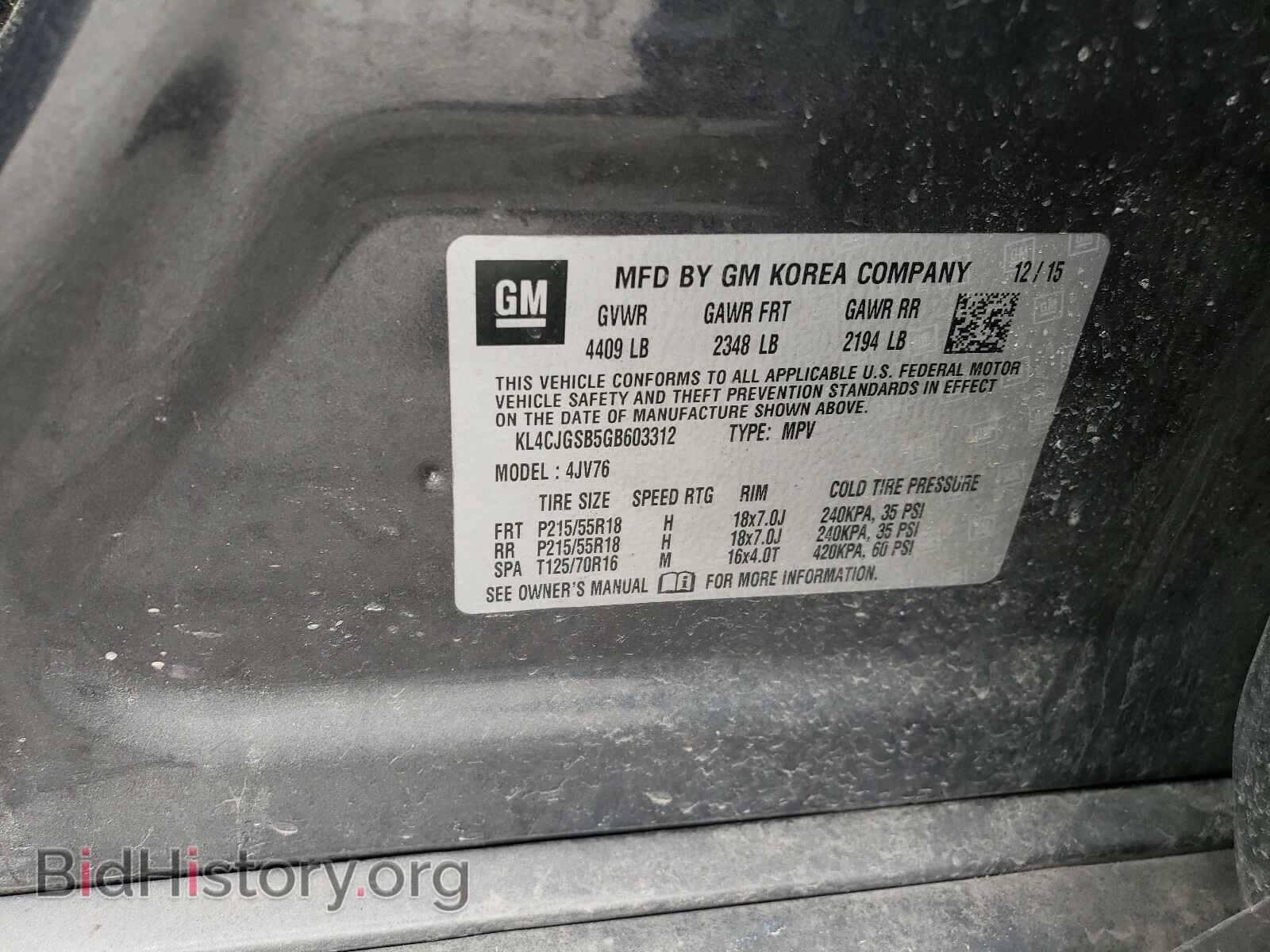 2016 BUICK ENCORE - VIN: KL4CJGSB5GB603312 - Photo 10