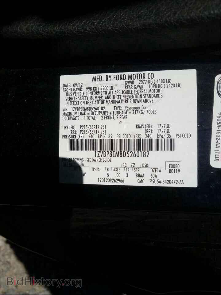 2013 FORD MUSTANG - VIN: 1ZVBP8EM8D5260182 - Photo 10