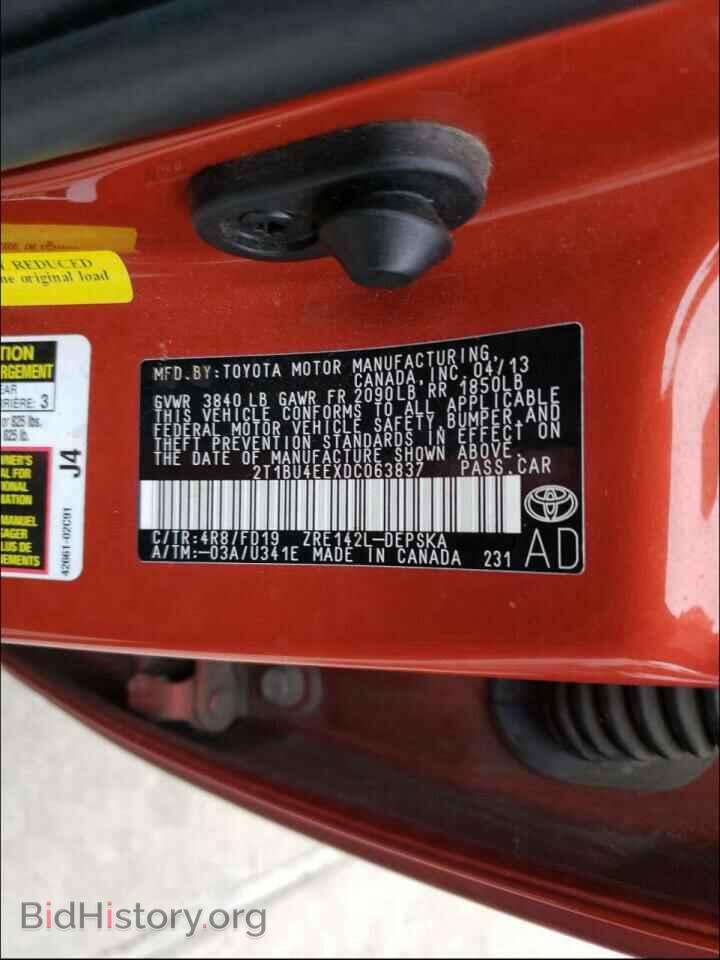 2013 TOYOTA COROLLA - VIN: 2T1BU4EEXDC063837 - Фото 10
