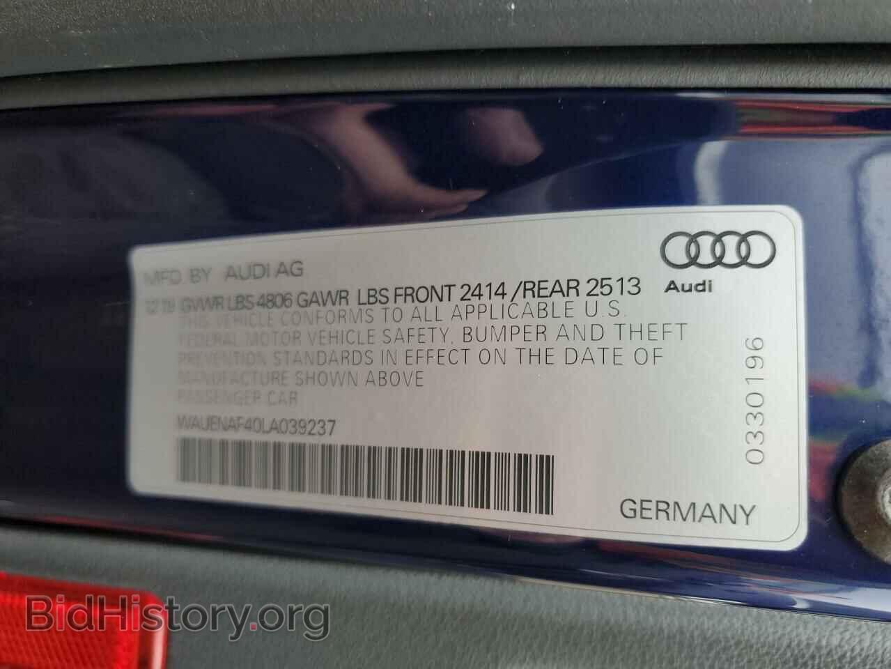 2020 AUDI A4 - VIN: WAUENAF40LA039237 - Фото 12