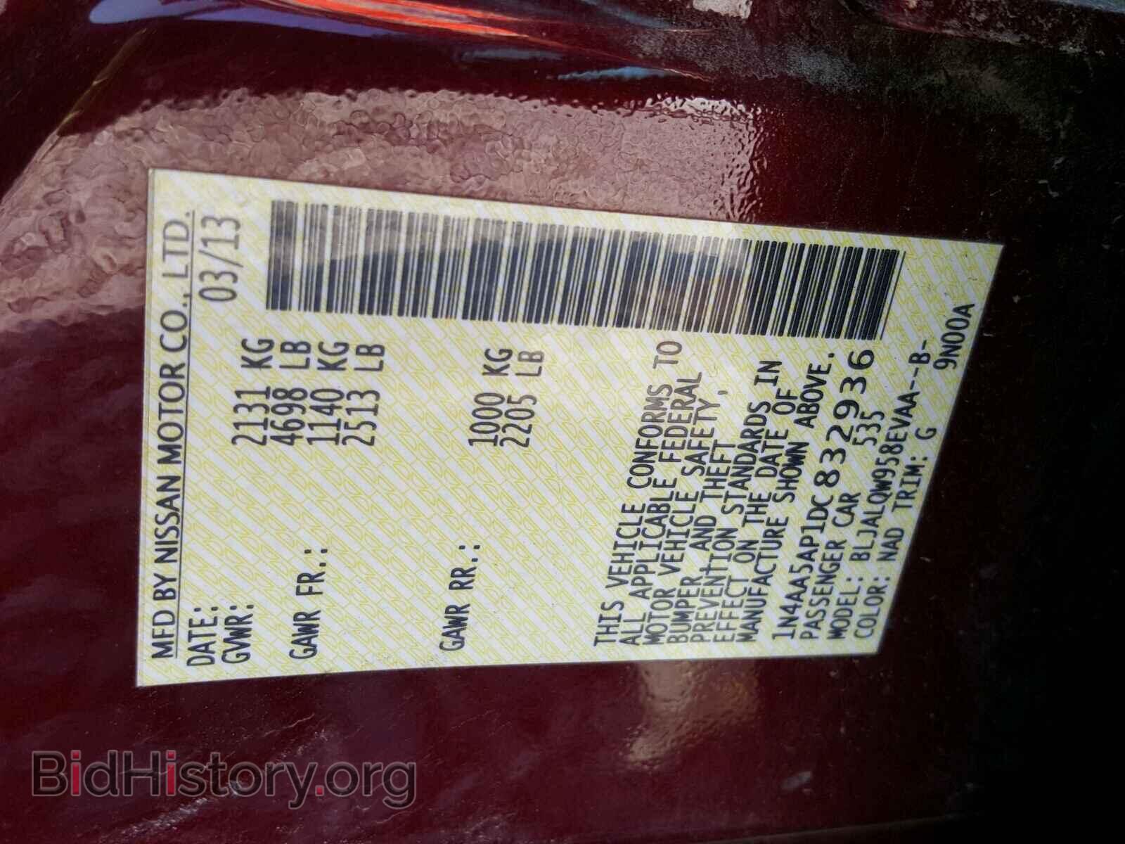2013 NISSAN MAXIMA - VIN: 1N4AA5AP1DC832936 - Photo 10