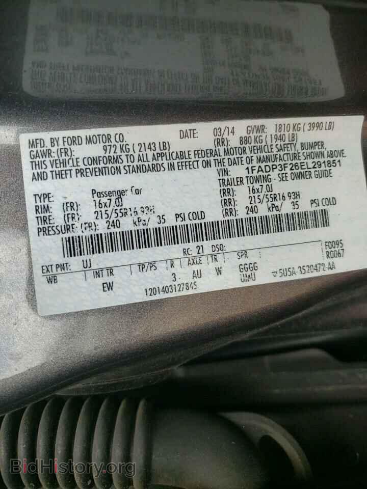 2014 FORD FOCUS - VIN: 1FADP3F26EL291851 - Фото 10