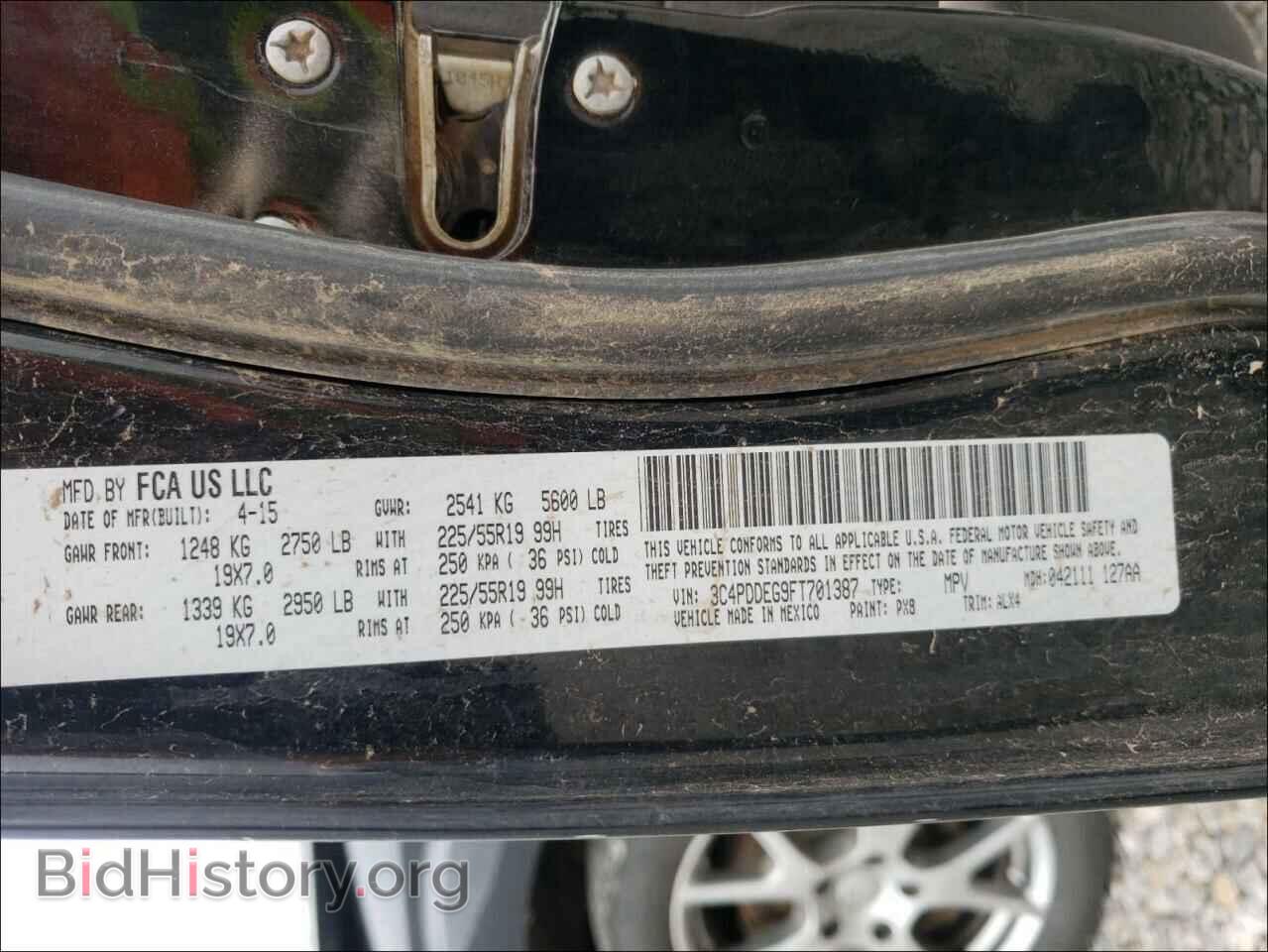 2015 DODGE JOURNEY - VIN: 3C4PDDEG9FT701387 - Фото 10