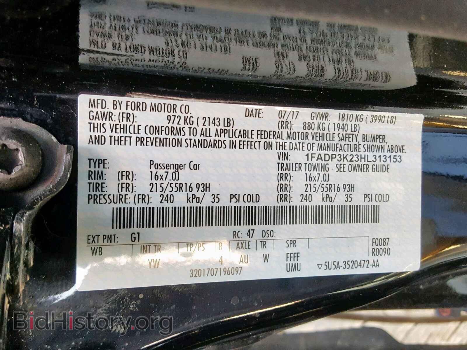 2017 FORD FOCUS SE - VIN: 1FADP3K23HL313153 - Фото 10