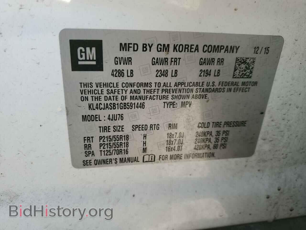 2016 BUICK ENCORE - VIN: KL4CJASB1GB591446 - Photo 13