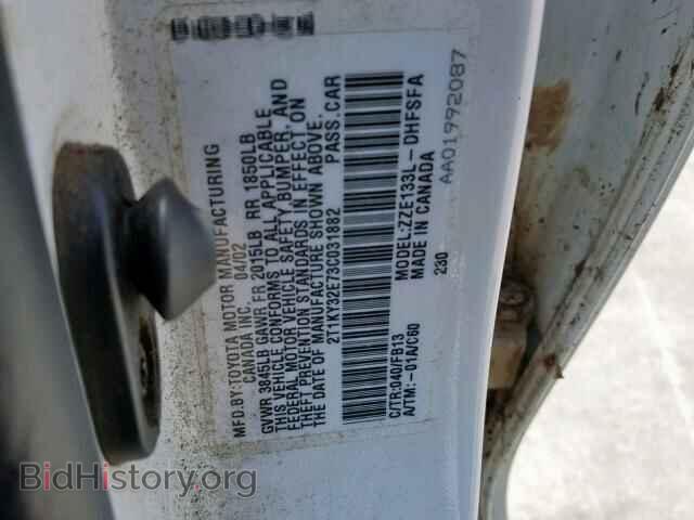 2003 TOYOTA COROLLA - VIN: 2T1KY32E73C031882 - Фото 10
