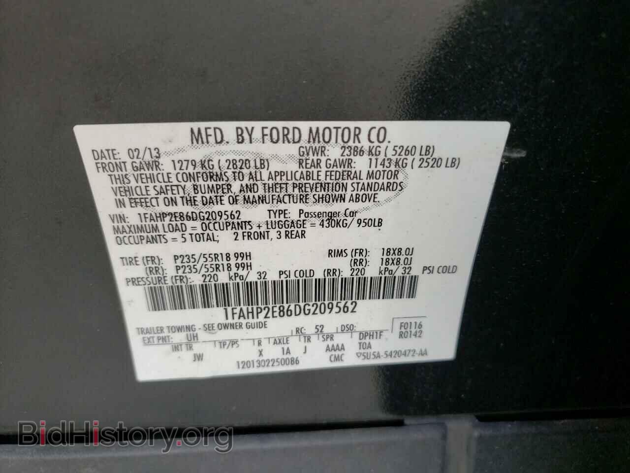 2013 FORD TAURUS - VIN: 1FAHP2E86DG209562 - Photo 12