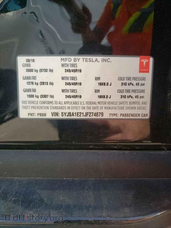 2018 TESLA MODEL S - VIN: 5YJSA1E21JF274879 - Photo 10