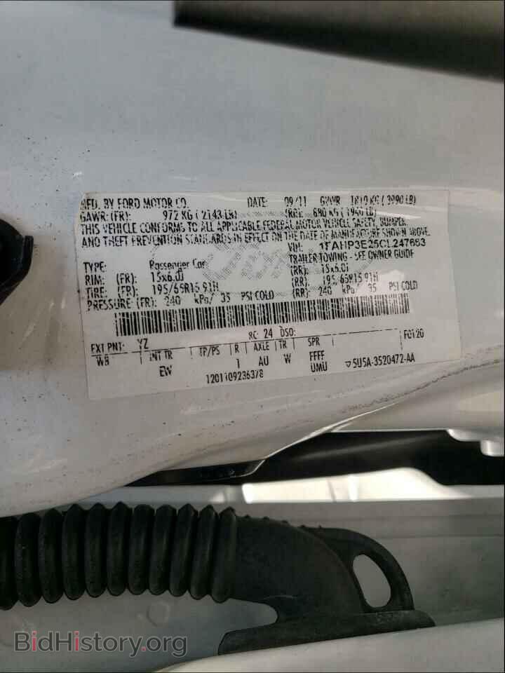 2012 FORD FOCUS - VIN: 1FAHP3E25CL247663 - Фото 10