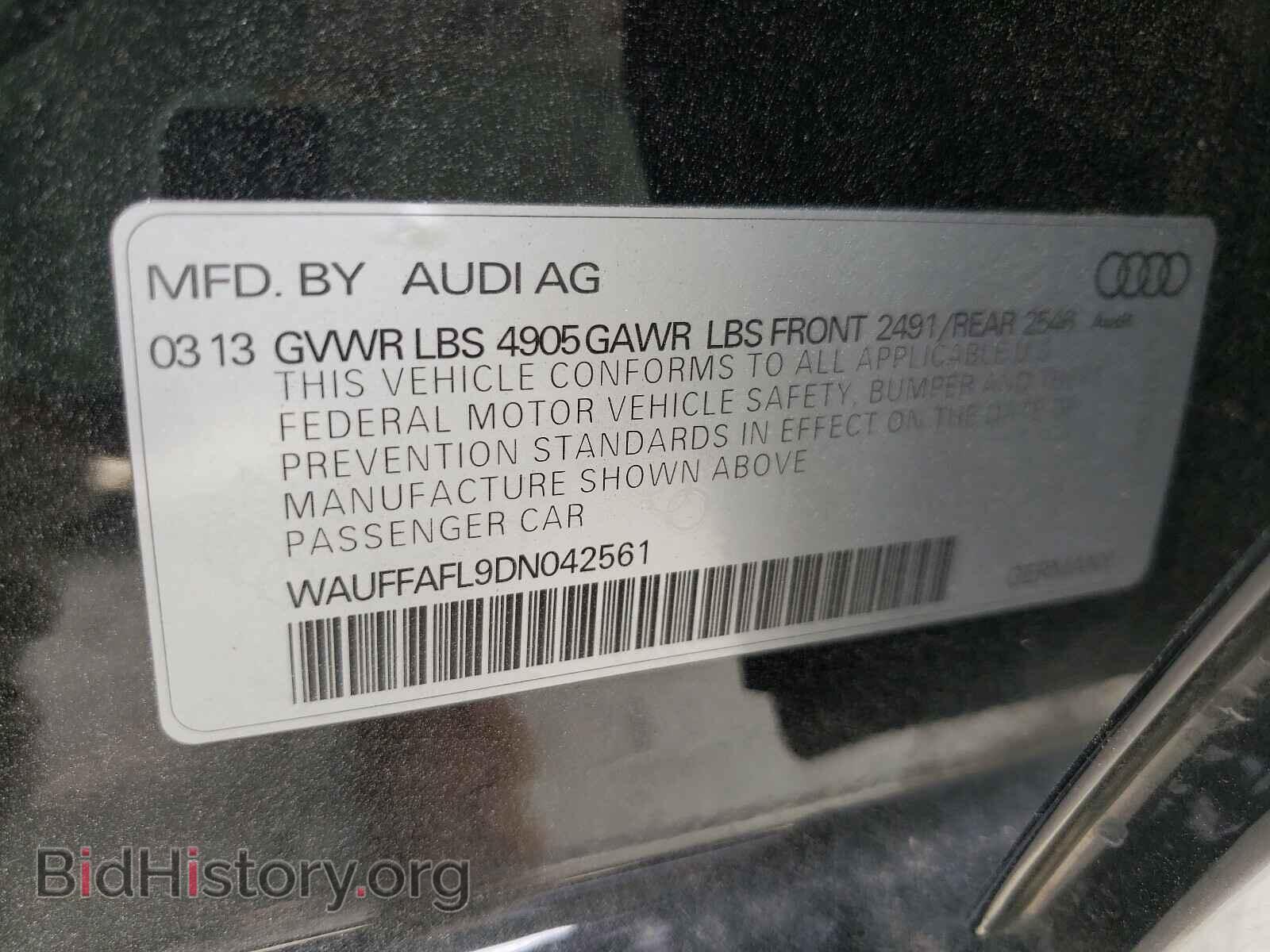 2013 AUDI A4 - VIN: WAUFFAFL9DN042561 - Фото 10