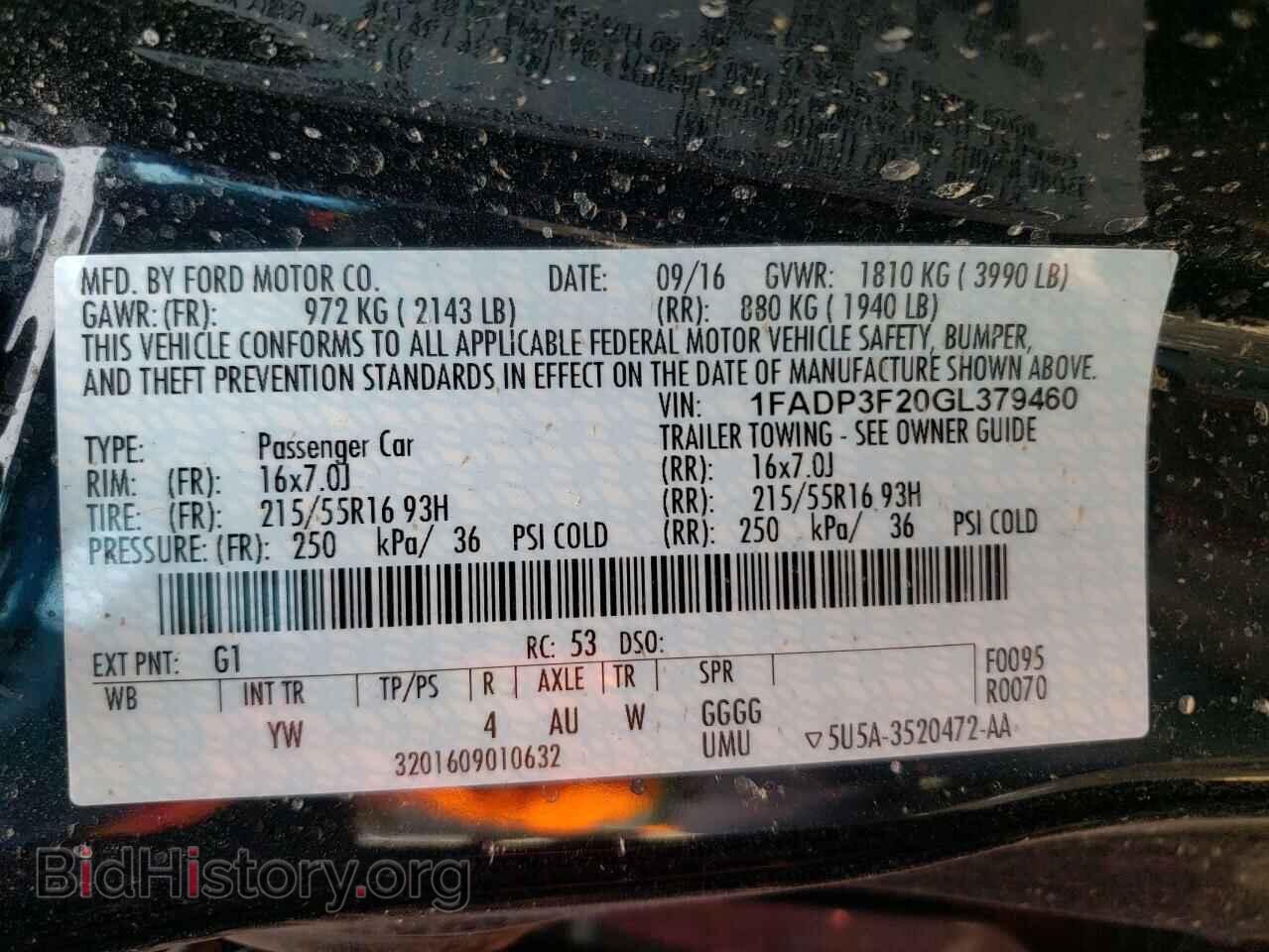 2016 FORD FOCUS - VIN: 1FADP3F20GL379460 - Photo 10
