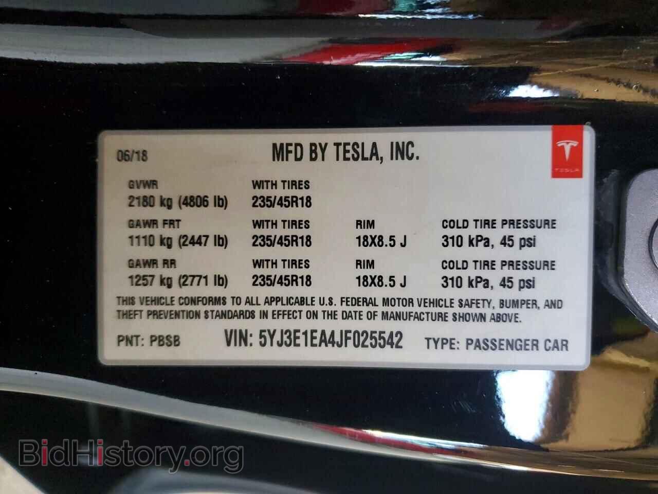 2018 TESLA MODEL 3 - VIN: 5YJ3E1EA4JF025542 - Photo 13