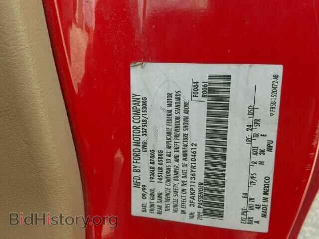 2000 FORD ESCORT - VIN: 3FAKP1136YR104612 - Photo 10