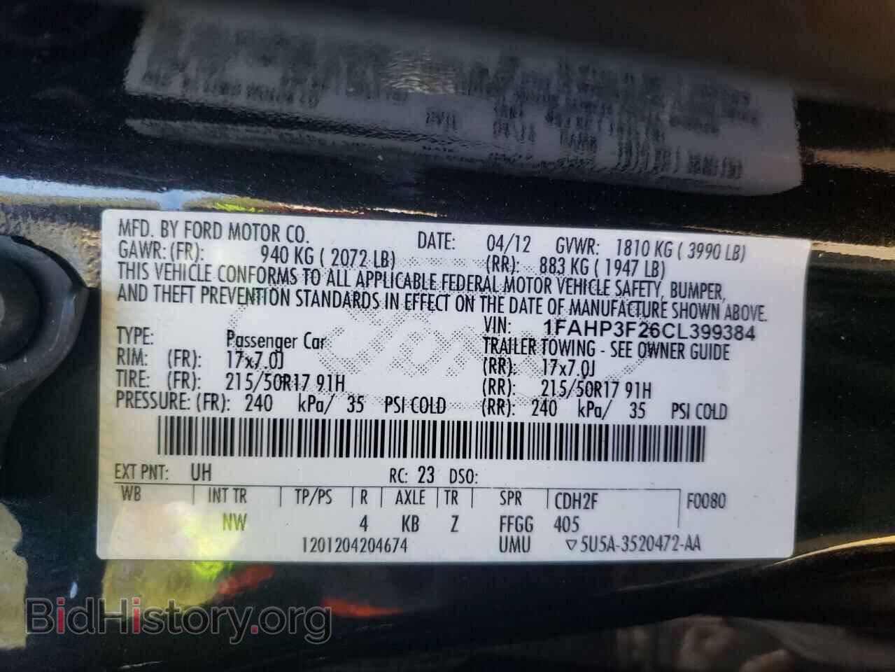 2012 FORD FOCUS - VIN: 1FAHP3F26CL399384 - Photo 10