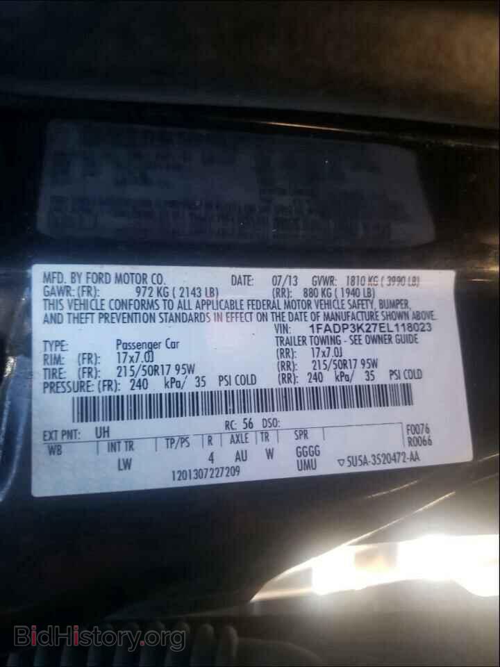 2014 FORD FOCUS - VIN: 1FADP3K27EL118023 - Фото 10