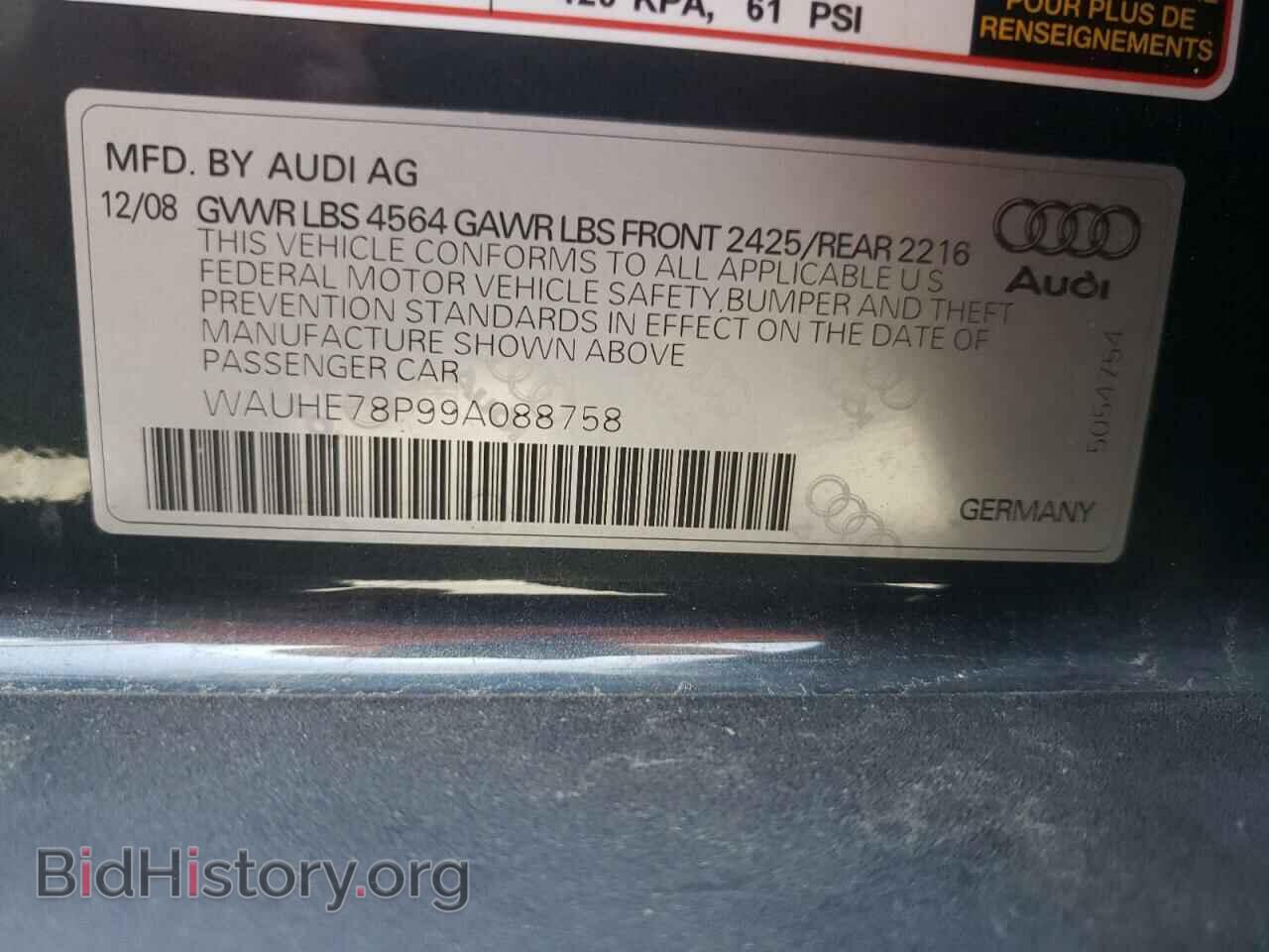 2009 AUDI A3 - VIN: WAUHE78P99A088758 - Фото 10