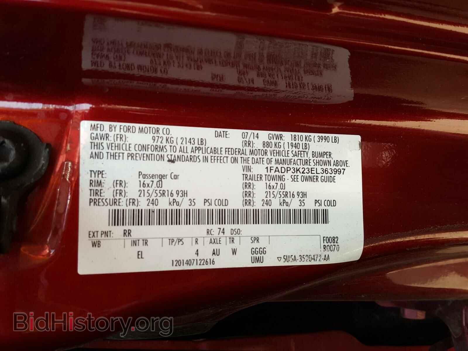 2014 FORD FOCUS - VIN: 1FADP3K23EL363997 - Photo 10