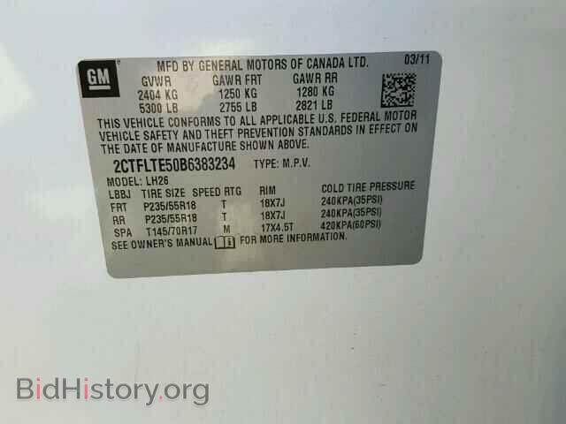 2011 GMC TERRAIN - VIN: 2CTFLTE50B6383234 - Photo 10