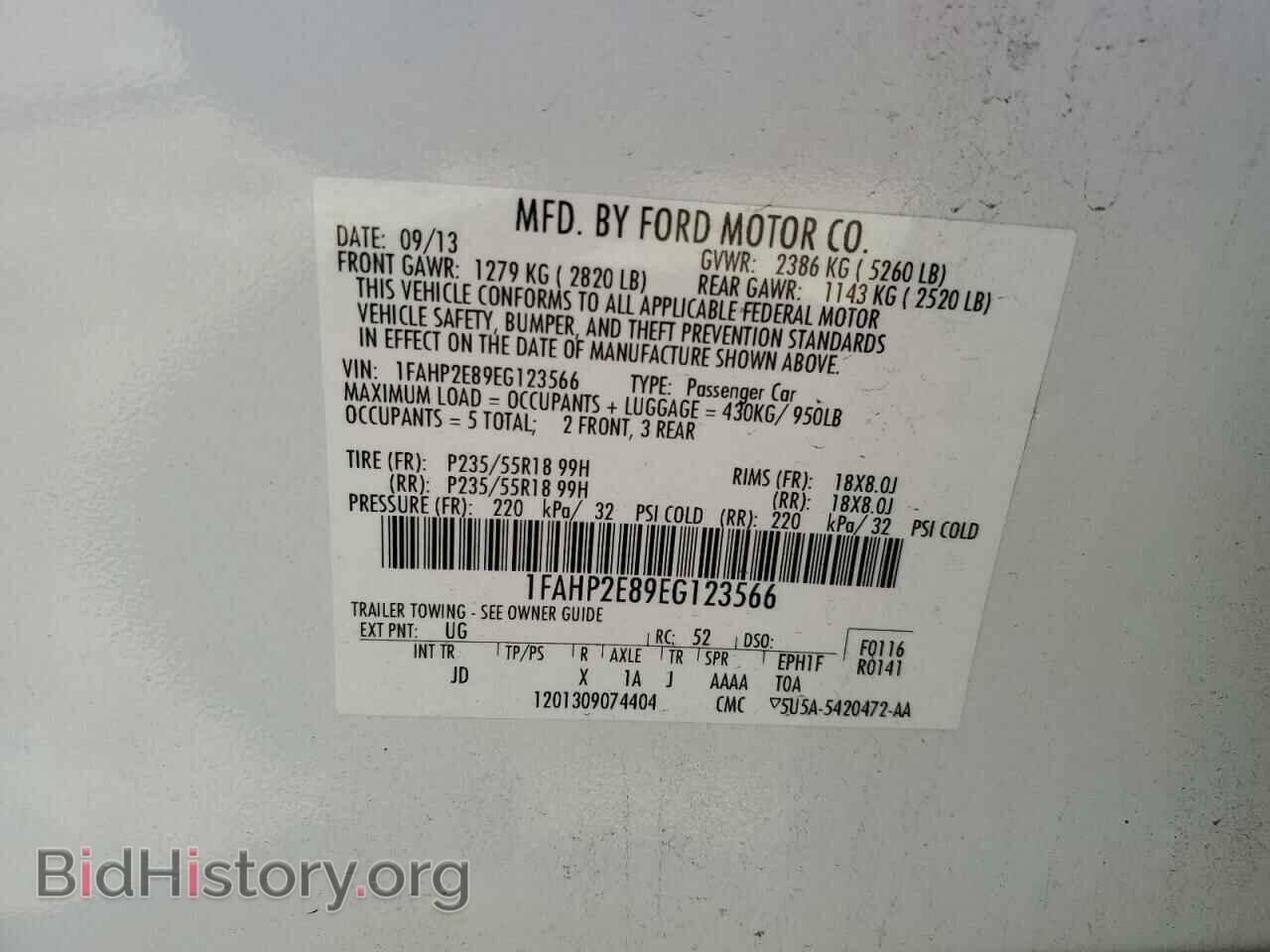 2014 FORD TAURUS - VIN: 1FAHP2E89EG123566 - Фото 12