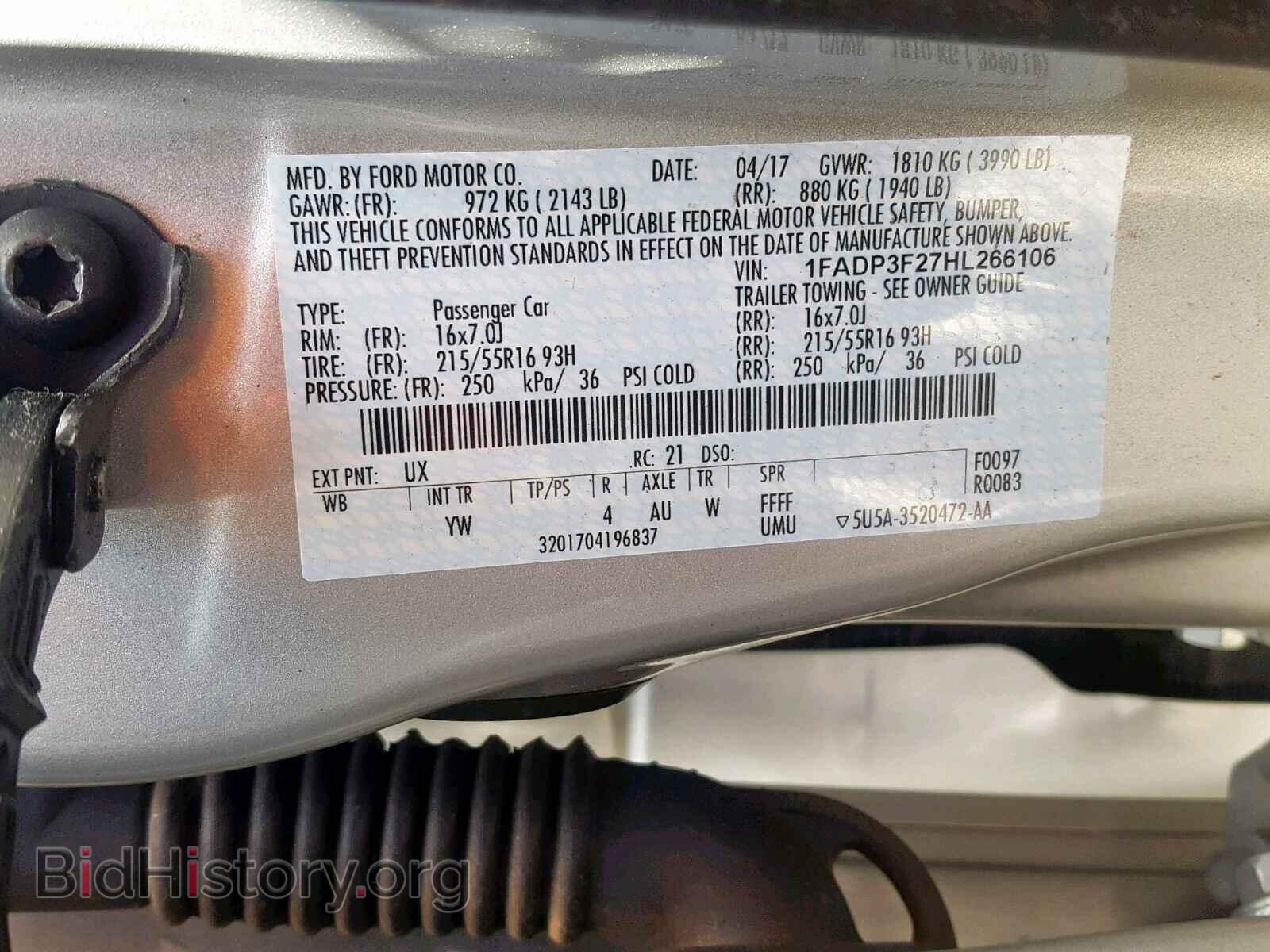 2017 FORD FOCUS SE - VIN: 1FADP3F27HL266106 - Фото 10