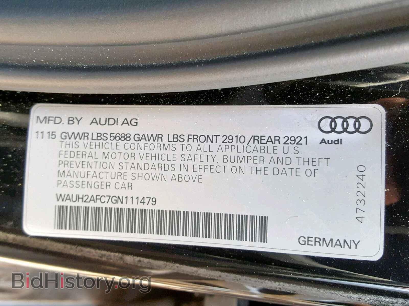 2016 AUDI S6/RS6 - VIN: WAUH2AFC7GN111479 - Фото 10