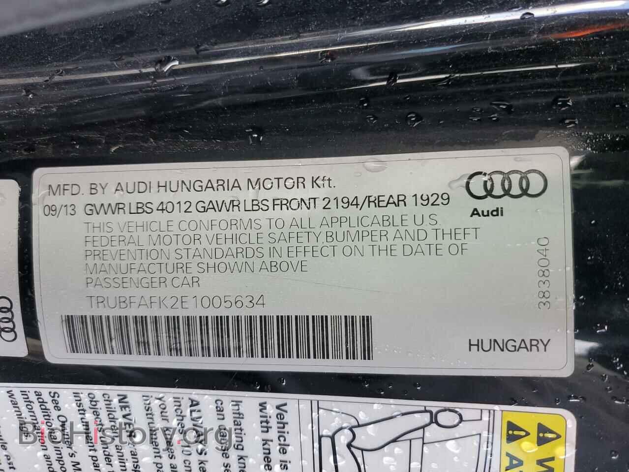 2014 AUDI TT - VIN: TRUBFAFK2E1005634 - Photo 13