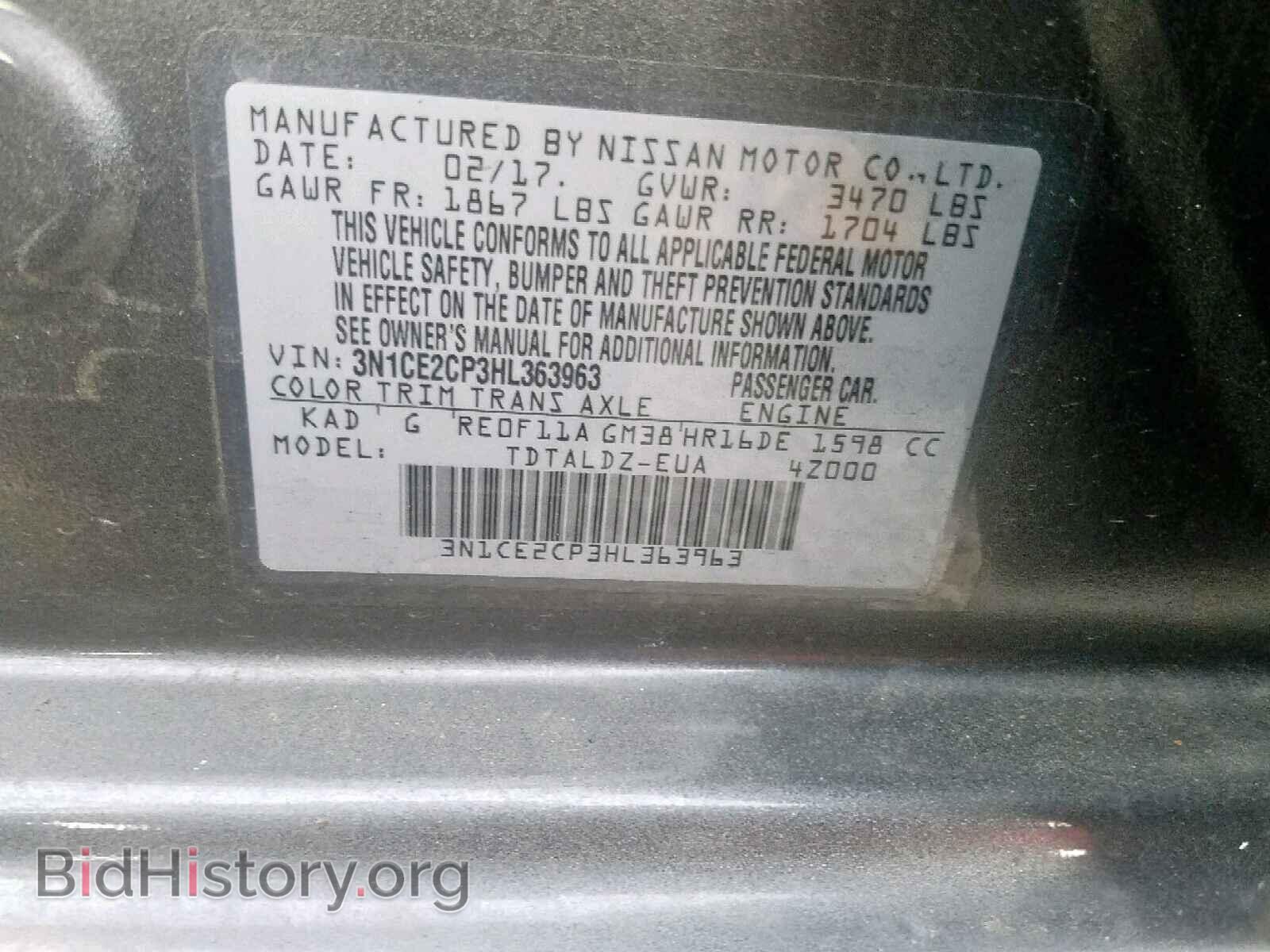 2017 NISSAN VERSA - VIN: 3N1CE2CP3HL363963 - Photo 10