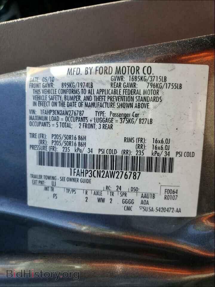 2010 FORD FOCUS - VIN: 1FAHP3CN2AW276787 - Фото 10