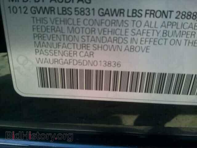 2013 AUDI A8 - VIN: WAURGAFD5DN013836 - Фото 10