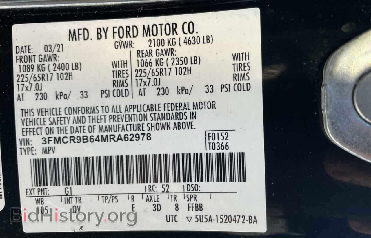 2021 FORD BRONCO - VIN: 3FMCR9B64MRA62978 - Фото 10