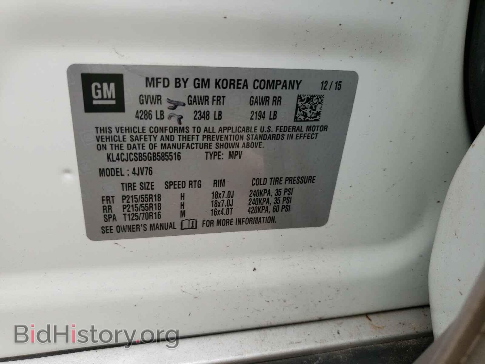 2016 BUICK ENCORE - VIN: KL4CJCSB5GB585516 - Photo 10