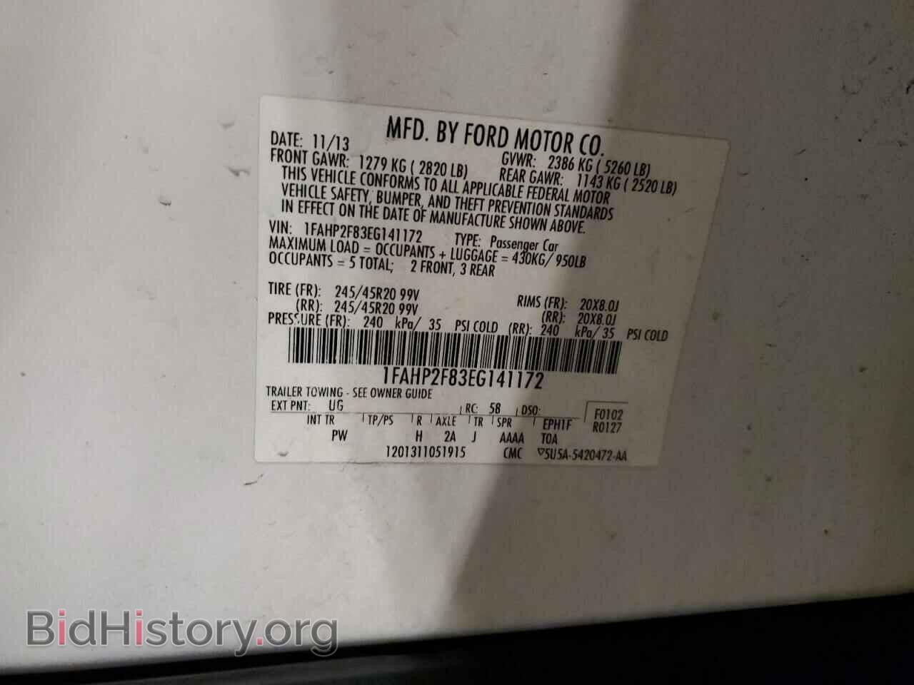 2014 FORD TAURUS - VIN: 1FAHP2F83EG141172 - Фото 12