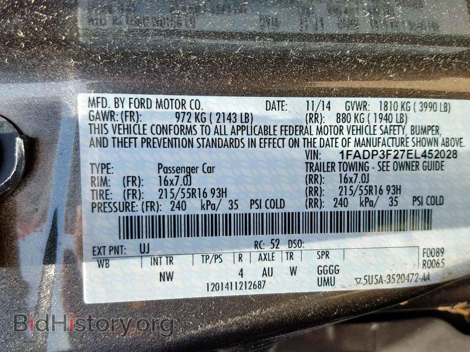 2014 FORD FOCUS SE - VIN: 1FADP3F27EL452028 - Фото 10