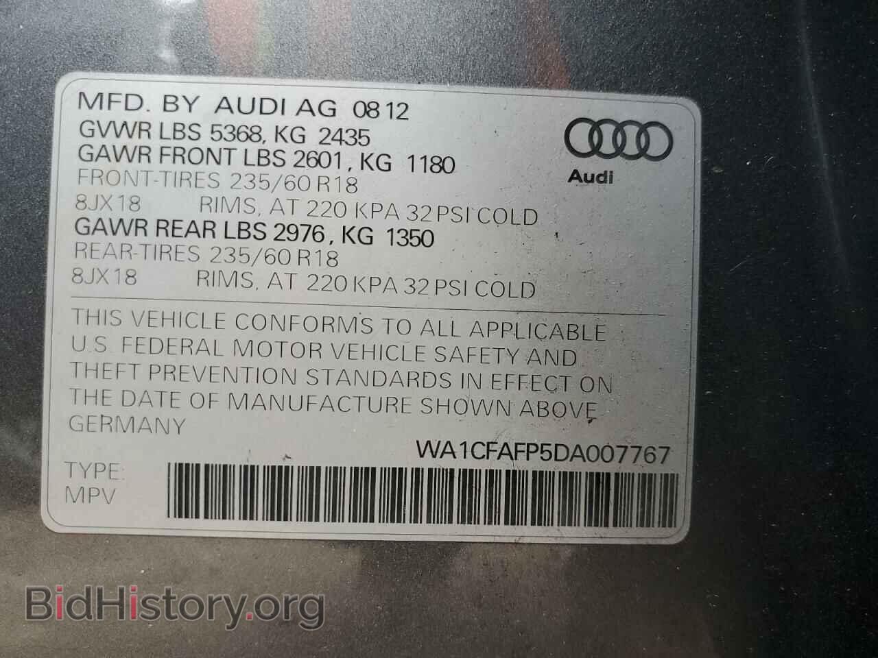 2013 AUDI Q5 - VIN: WA1CFAFP5DA007767 - Photo 14
