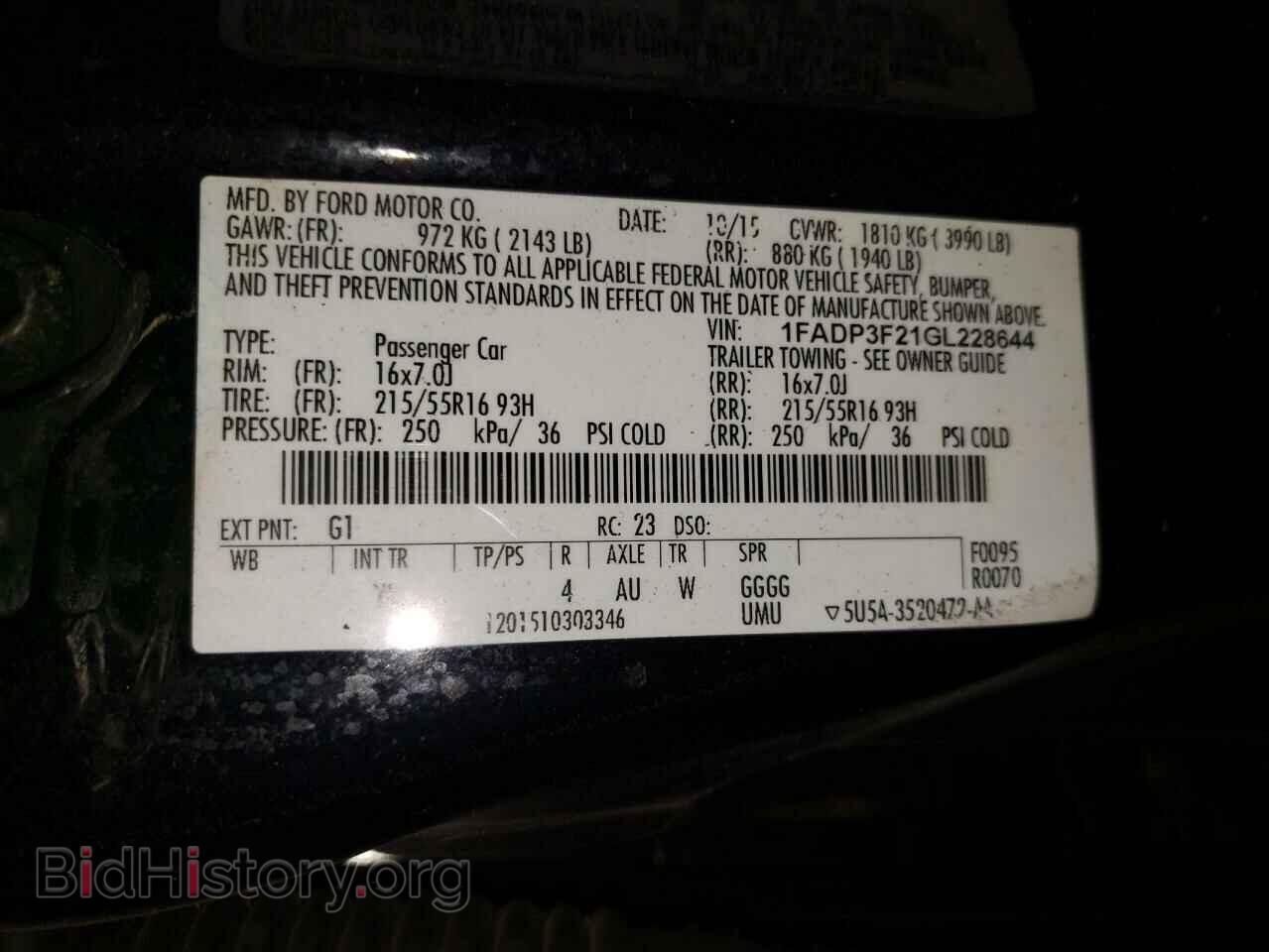 2016 FORD FOCUS - VIN: 1FADP3F21GL228644 - Фото 10