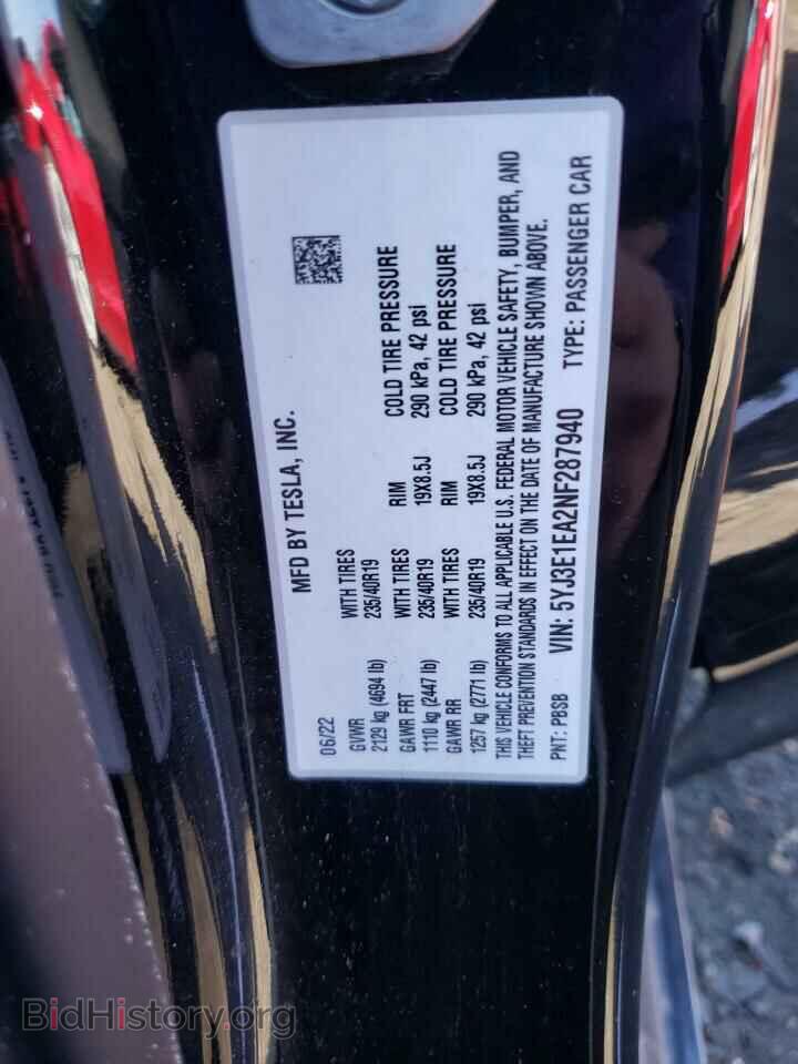 2022 TESLA MODEL 3 - VIN: 5YJ3E1EA2NF287940 - Фото 12