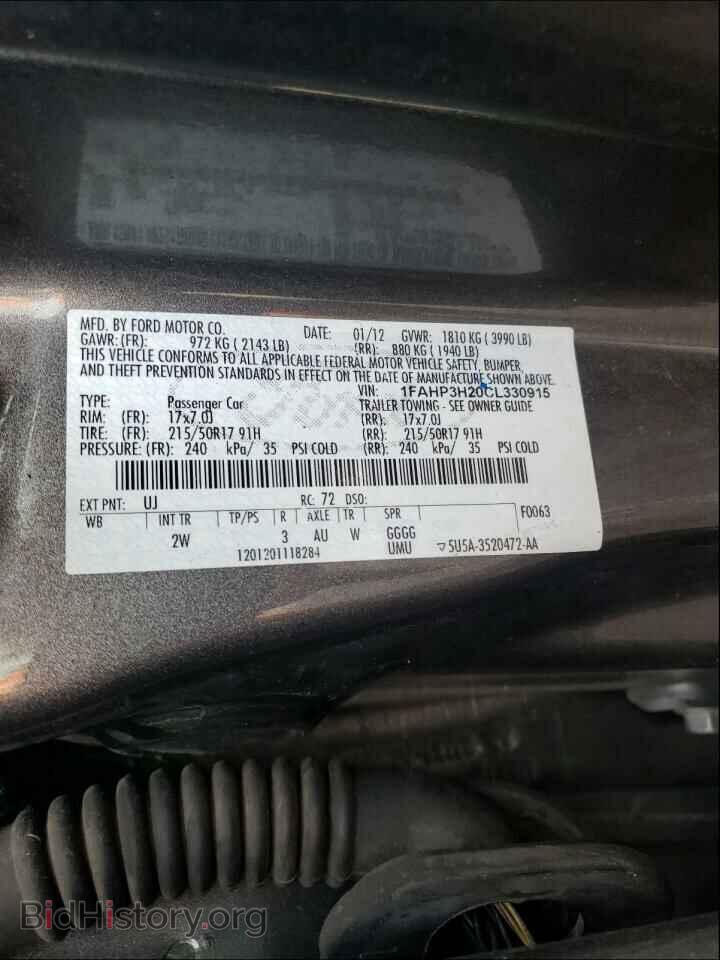 2012 FORD FOCUS - VIN: 1FAHP3H20CL330915 - Фото 10