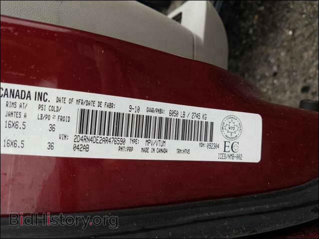 2010 DODGE GRAND CARA - VIN: 2D4RN4DE2AR476590 - Фото 9